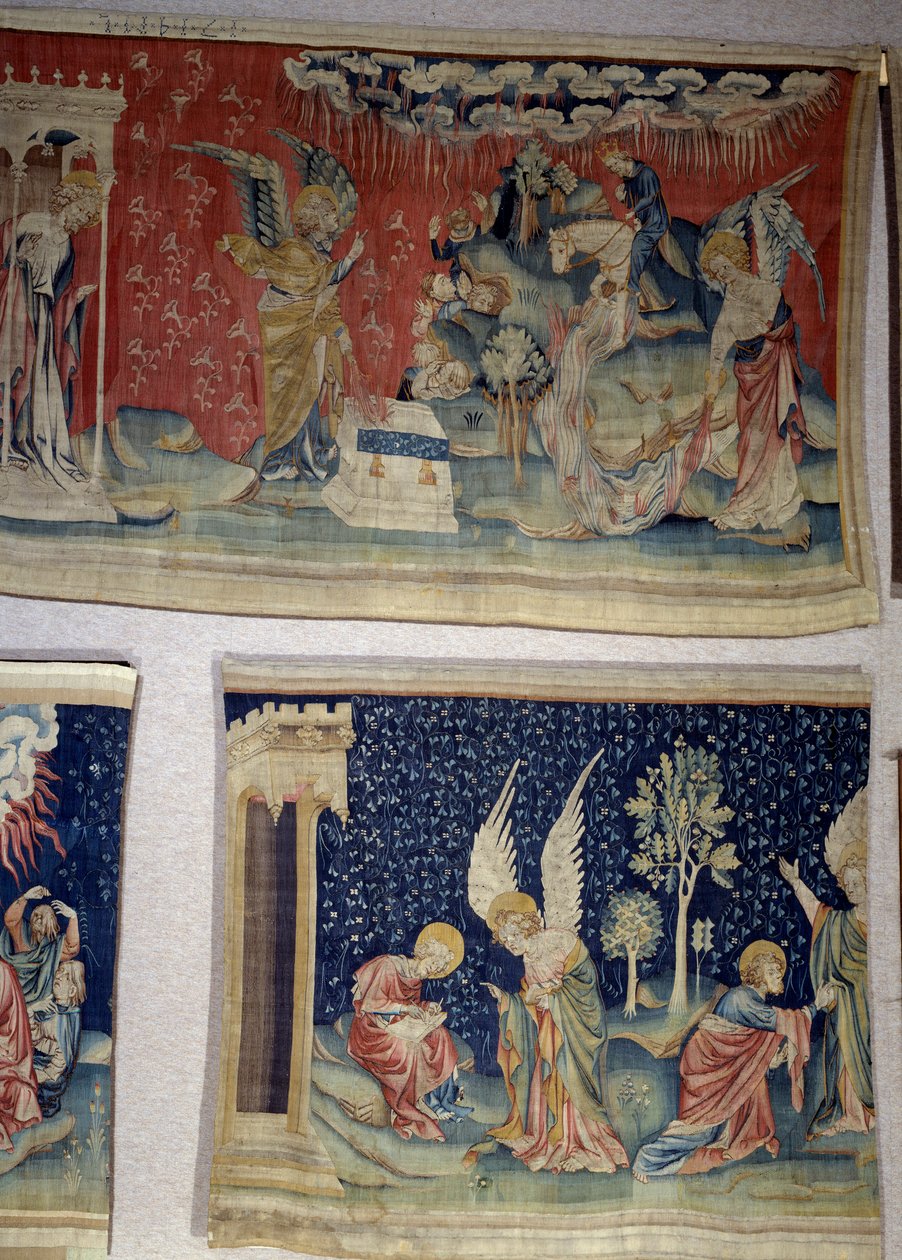 Apokalypse (1373-1383), Nr. 61: Der fünfte Engel goss seine Schale auf den Thron des Tieres von Nicolas Bataille