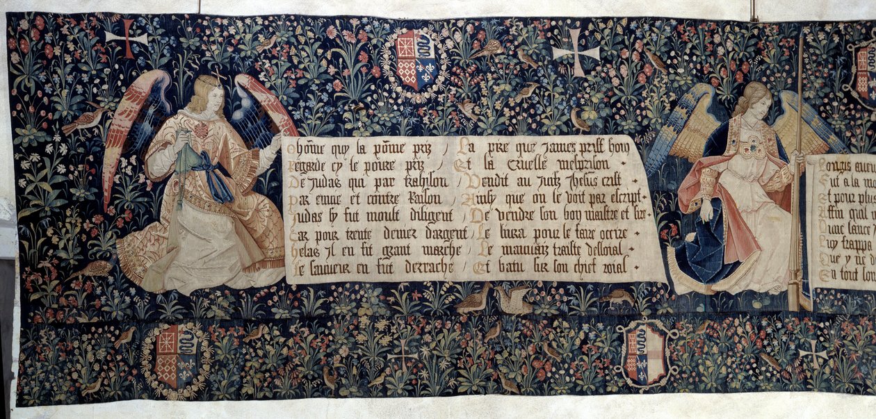 Apokalypse (1373-1383), Engel tragen die Werkzeuge der Passion von Nicolas Bataille