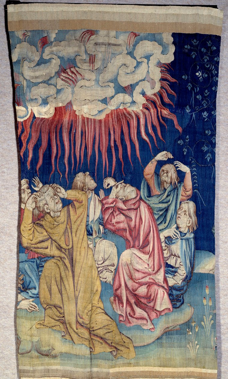 Der Vorhang der Offenbarung (1373-1383): das Feuer des Himmels (Dunkelheit). Tapisserie von Nicolas Bataille (1330-1405) von Nicolas Bataille