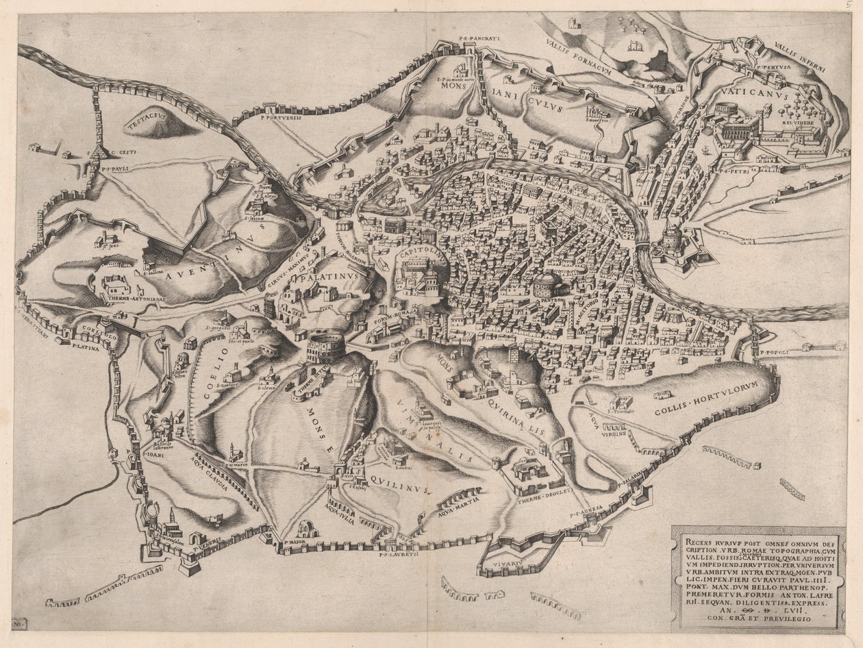 Speculum Romanae Magnificentiae: Blick auf Rom von Osten von Nicolas Beatrizet