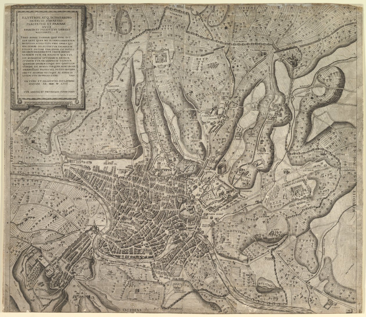 Speculum Romanae Magnificentiae: Blick auf Rom von Westen (1557) von Nicolas Beatrizet