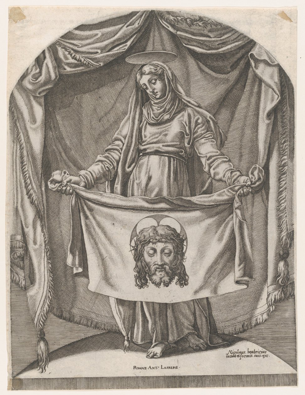 St. Veronika mit dem Schweißtuch, nach Michelangelo, 1540-66 von Nicolas Beatrizet