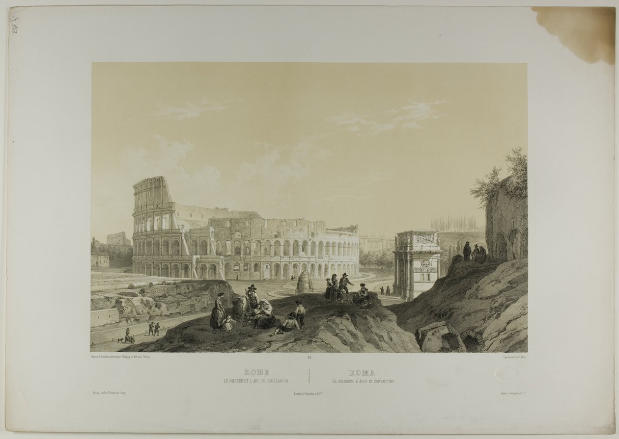 Rom: Das Kolosseum und der Konstantinsbogen, Tafel 38 aus Italie Monumentale et Pittoresque von Nicolas Chapuy