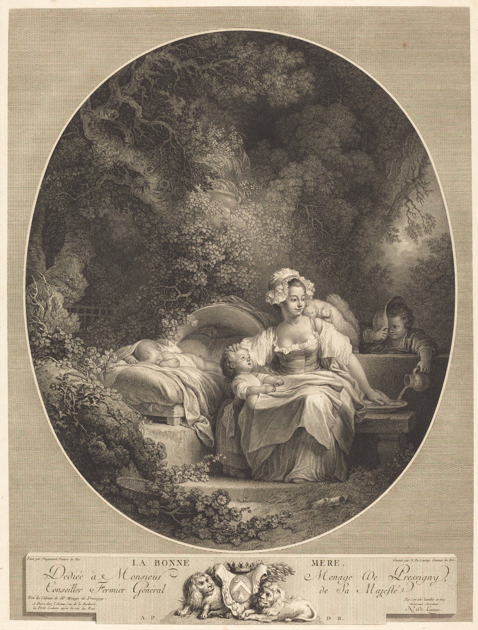 Die gute Mutter von Nicolas Delaunay after Jean Honoré Fragonard