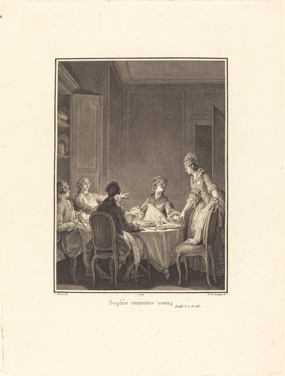 Sophie, beruhigen Sie sich von Nicolas Delaunay after Jean Michel Moreau
