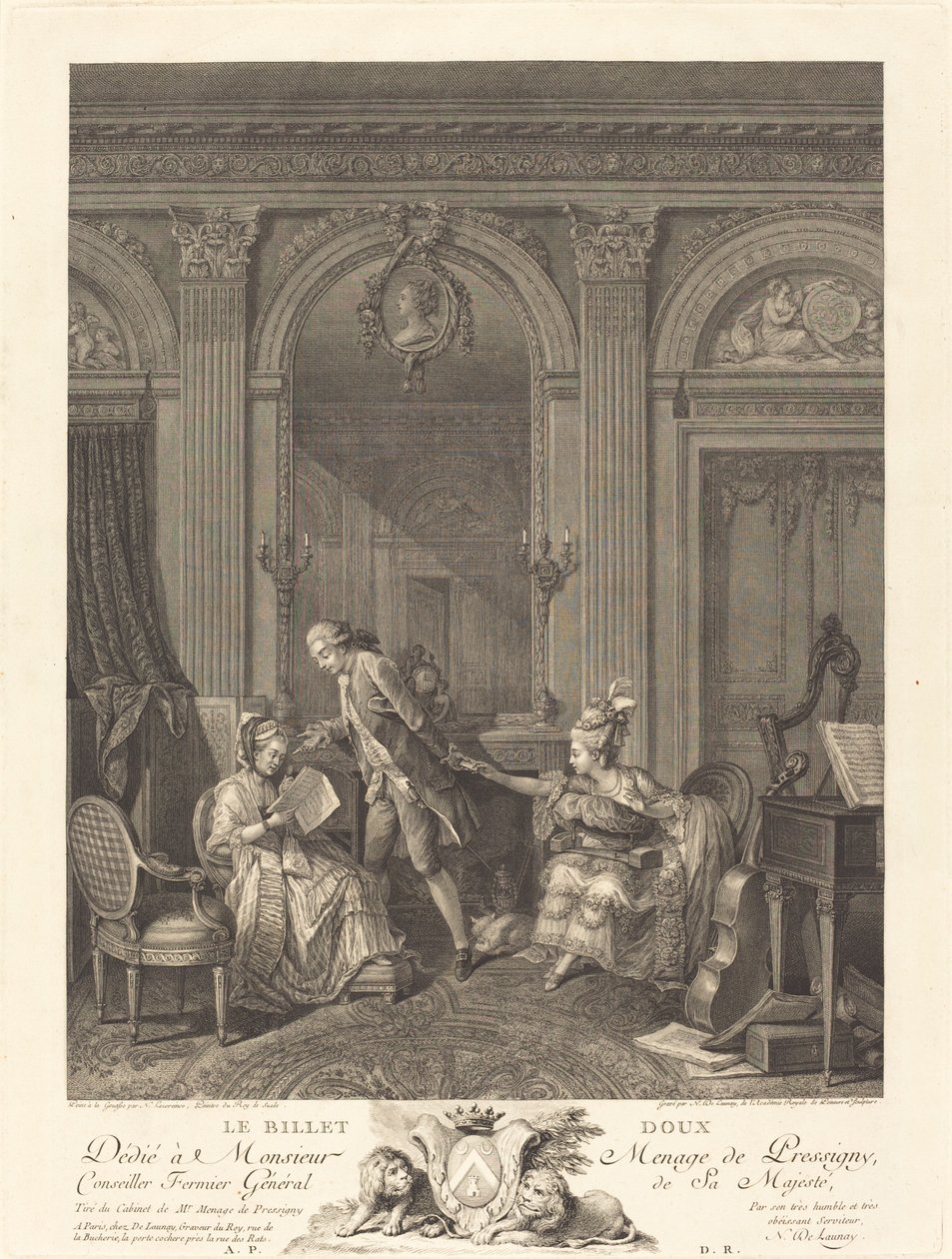 Der Liebesbrief von Nicolas Delaunay after Nicolas Lavreince