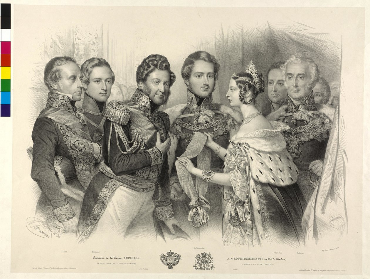Königin Victoria von England überreicht König Louis Philipp von Frankreich den Hosenbandorden von Nicolas Eustache Maurin
