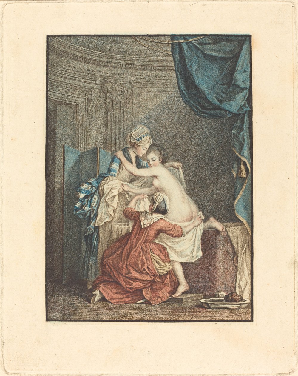 Das Bad von Nicolas François Regnault after Pierre Antoine Baudouin