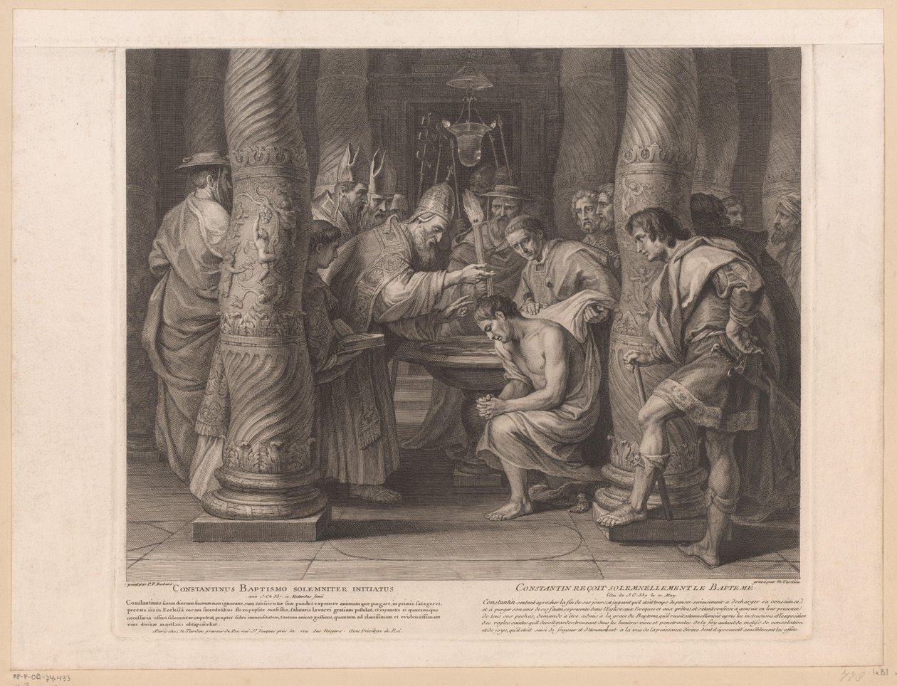 Taufe von Kaiser Konstantin durch Papst Silvester I von Nicolas Henri Tardieu
