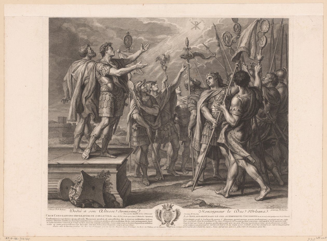 Das Zeichen des Kreuzes erscheint am Himmel vor Kaiser Konstantin von Nicolas Henri Tardieu