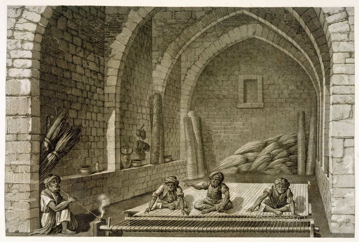 Teppichweben, aus Band II Künste und Handwerke von 