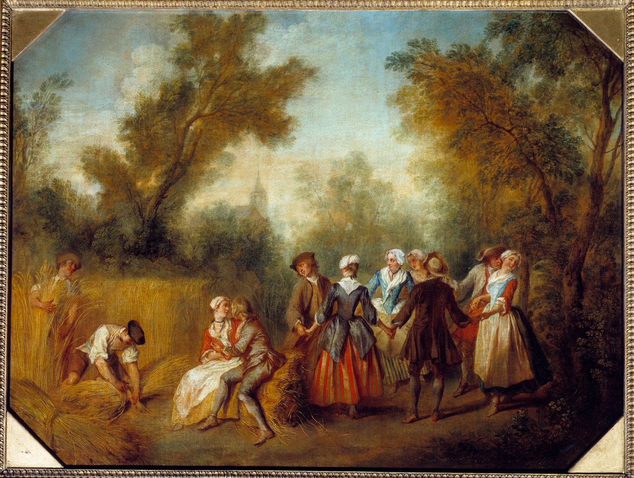 Sommerliche Landpartie zur Erntezeit von Nicolas Lancret