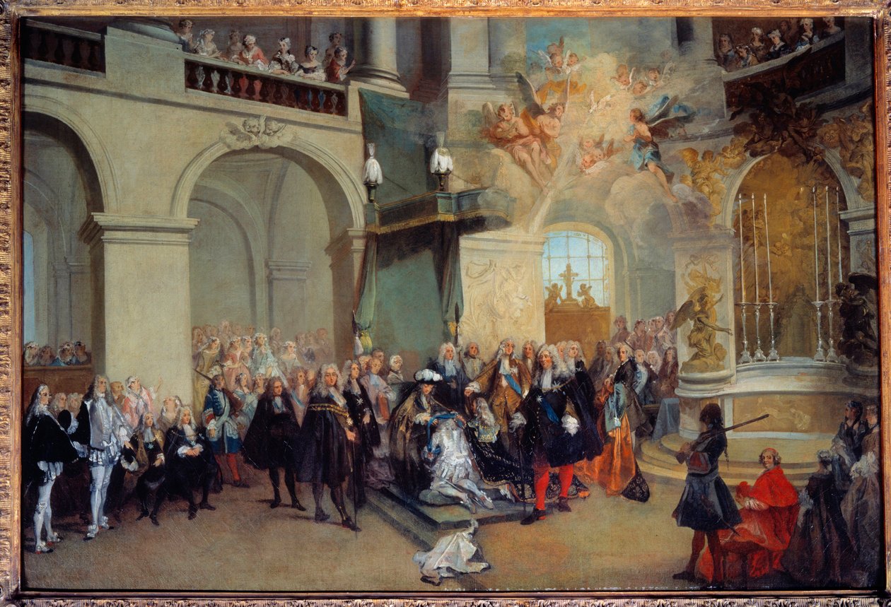 Die Übergabe des Ordens des Heiligen Geistes in der Kapelle von Versailles 3/06/1724 von Nicolas Lancret
