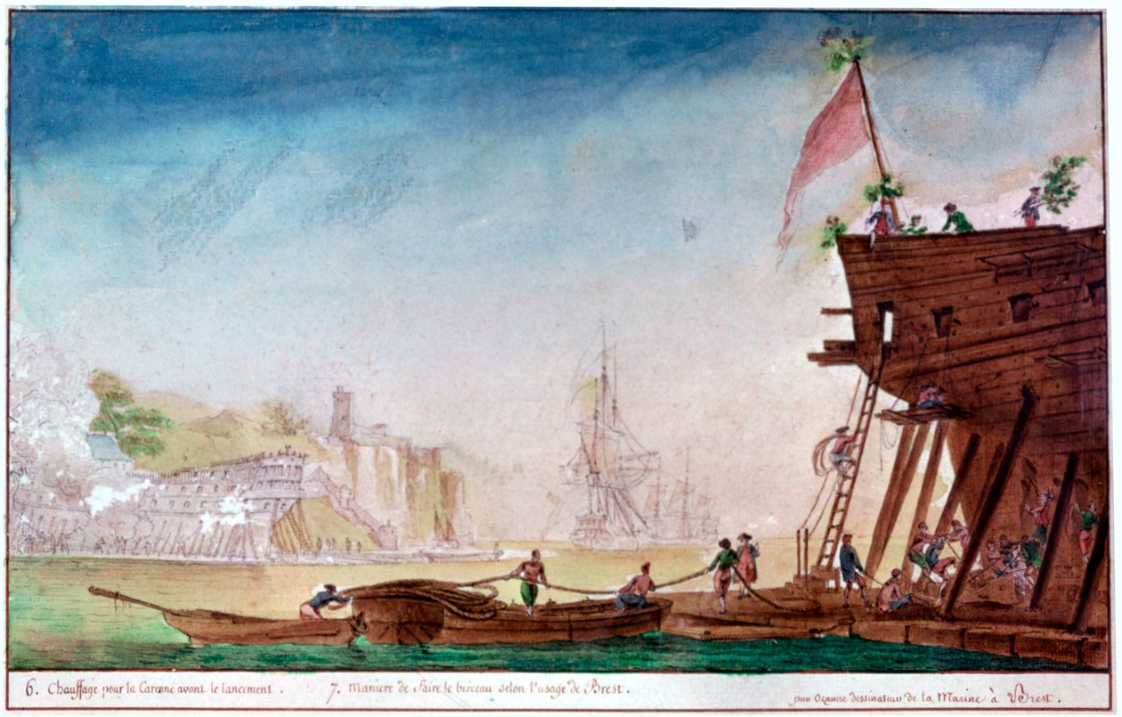 Der Hafen von Brest, ca. 1750-1810 von Nicolas Marie Ozanne
