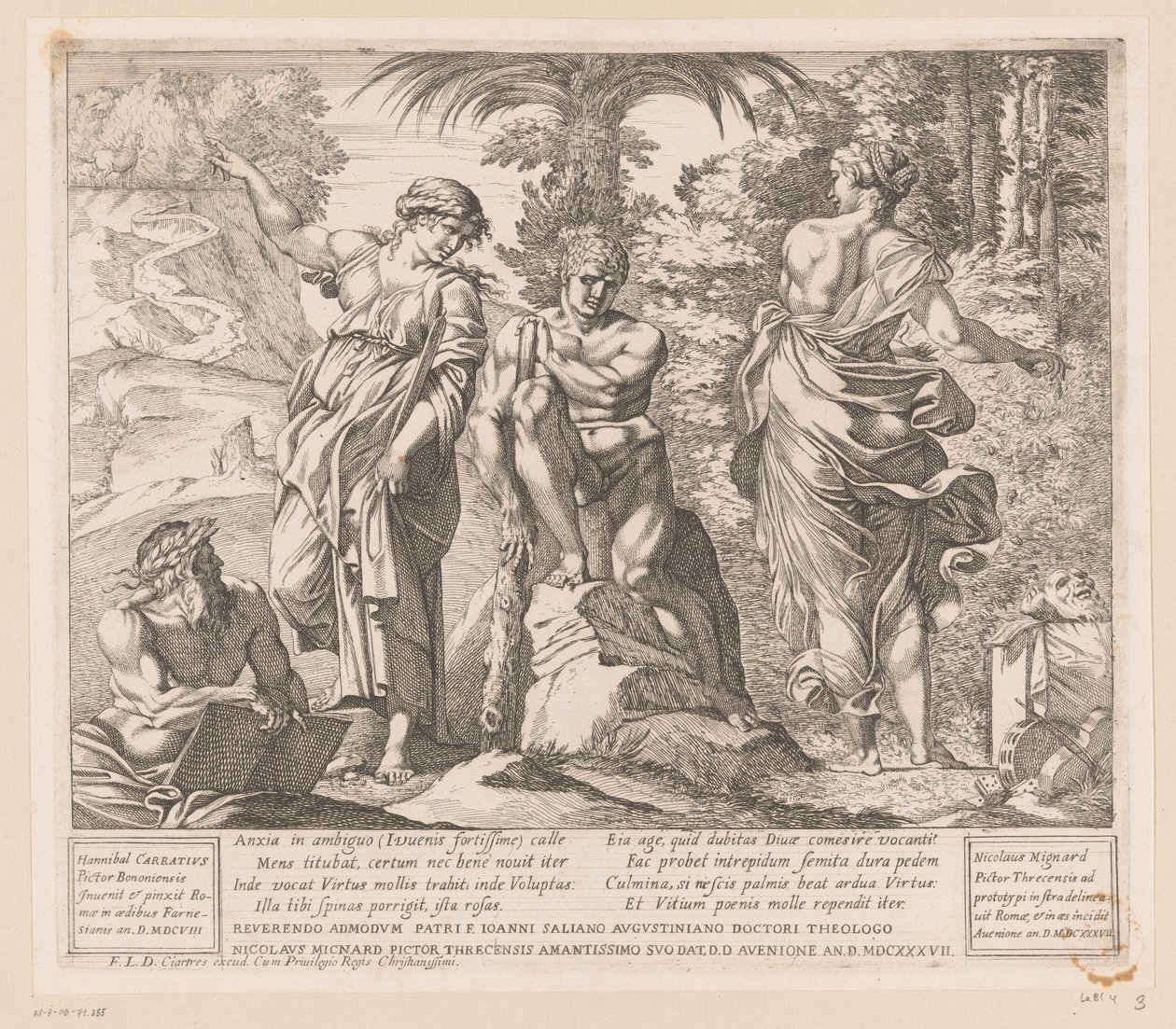 Herkules zwischen Tugend und Laster von Nicolas Mignard