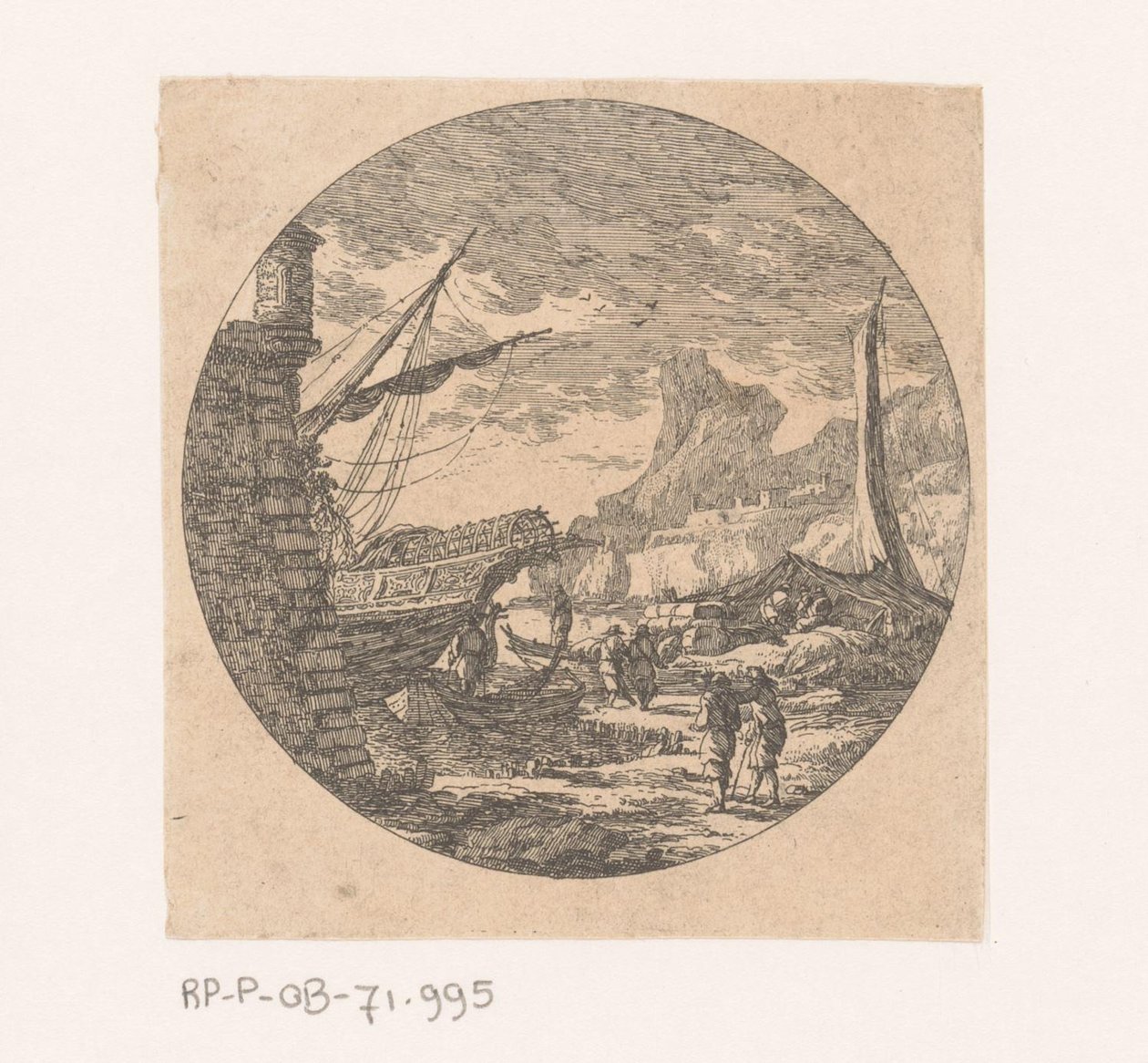Kai mit Schiffen und Handelswaren von Nicolas Perelle