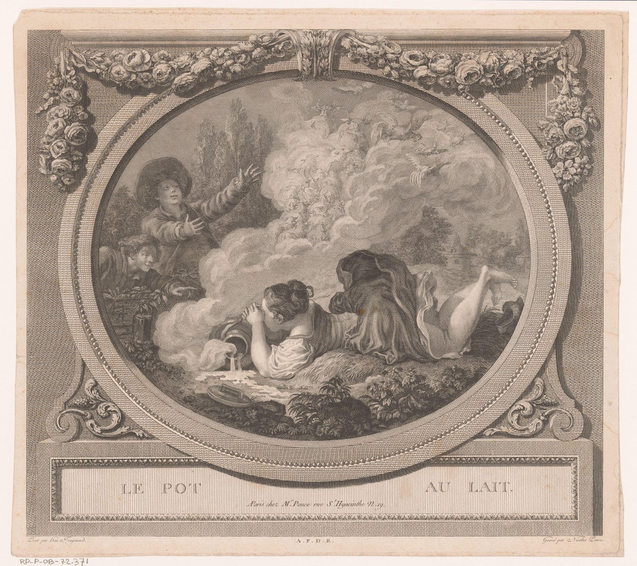 Milchmädchen stolpert mit Milchkanne von Nicolas Ponce