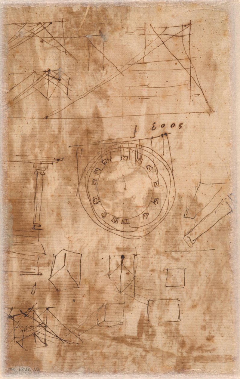 Architektonische Kritzeleien (verso) von Nicolas Poussin