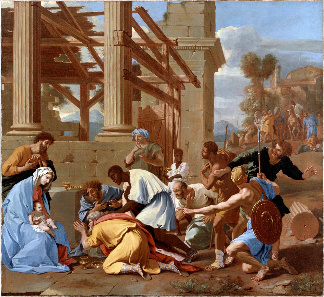 Die Anbetung der Heiligen Drei Könige von Nicolas Poussin