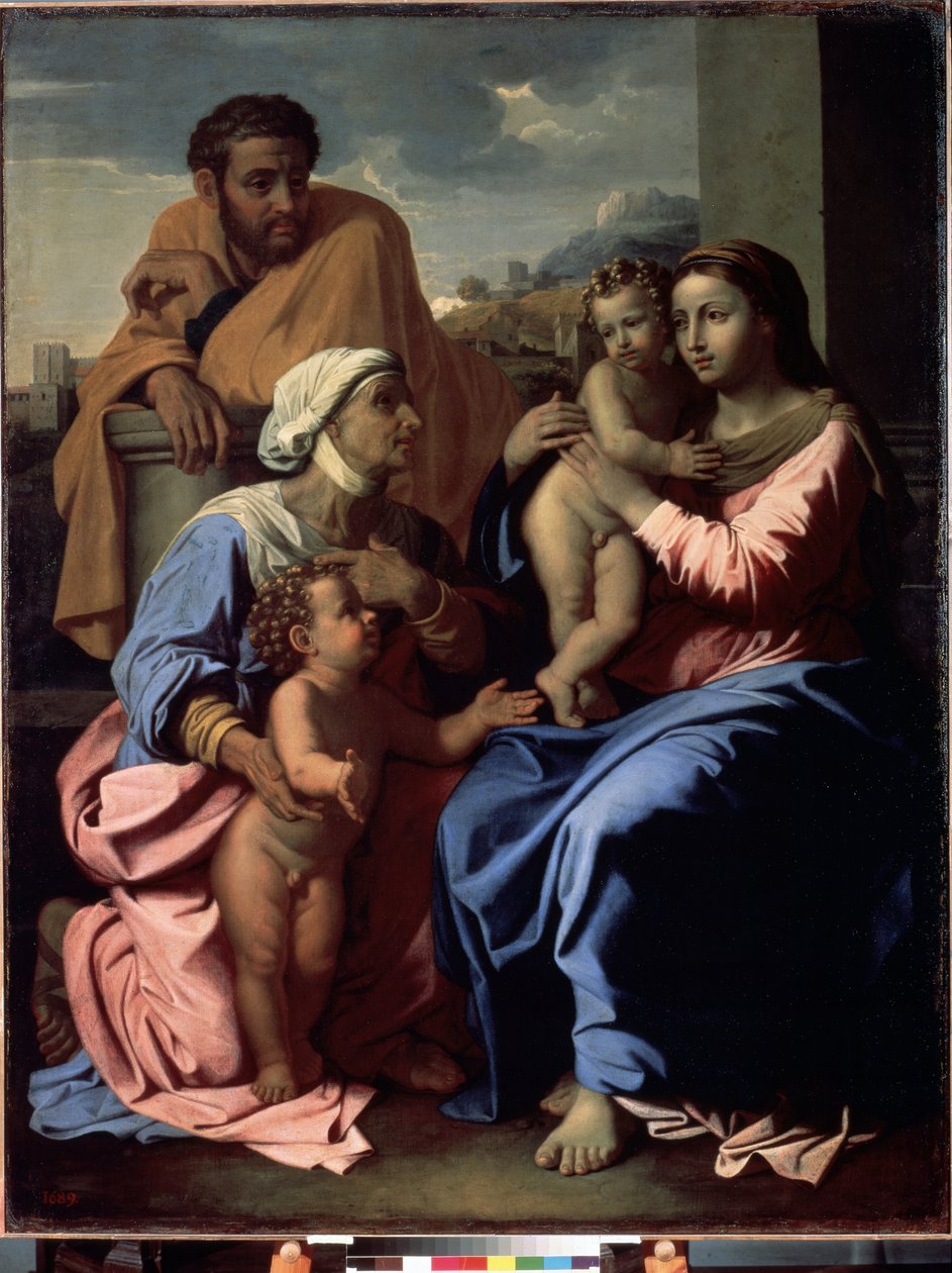 Die Heilige Familie mit Johannes dem Täufer und der Heiligen Elisabeth von Nicolas Poussin