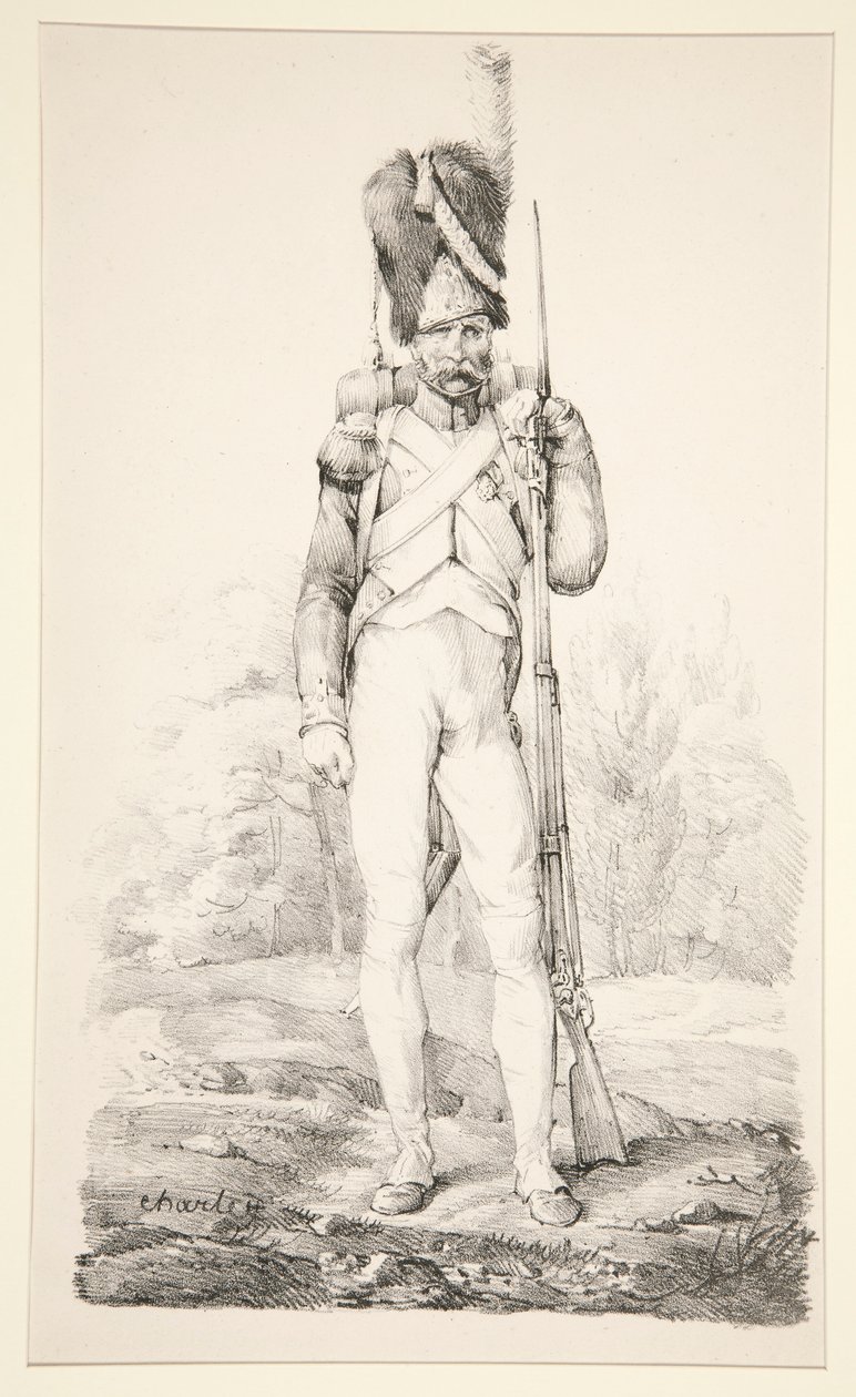 Grenadier zu Fuß der Alten Garde, aus der Serie Die Alte Französische Armee von Nicolas Toussaint Charlet