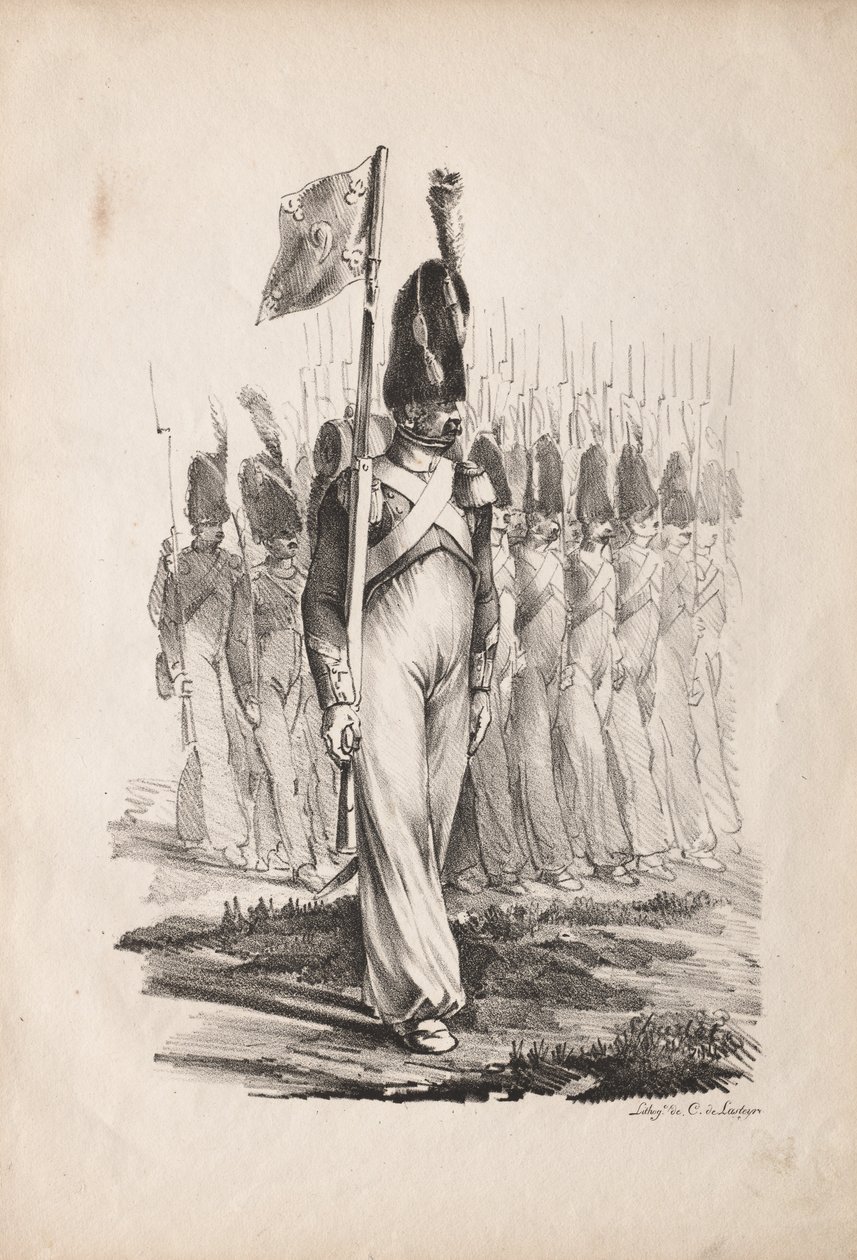 Militärische Kostüme: Karabiner-Sergeant, Generalführer, 1817-1818 von Nicolas Toussaint Charlet