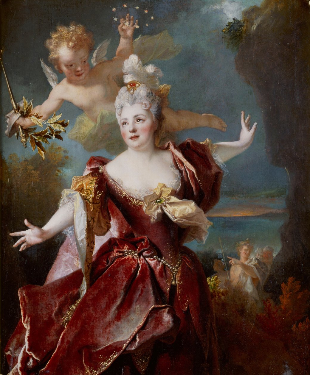 Porträt von Marie Anne de Châteauneuf, genannt Mademoiselle Duclos, in der Rolle der Ariadne, ca. 1712 von Nicolas de Largillière