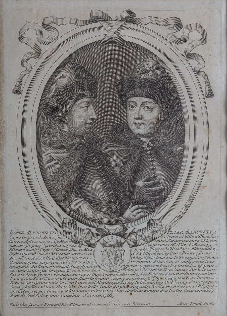 Die Zaren Iwan Alexejewitsch und Peter Alexejewitsch von Russland von Nicolas de Larmessin