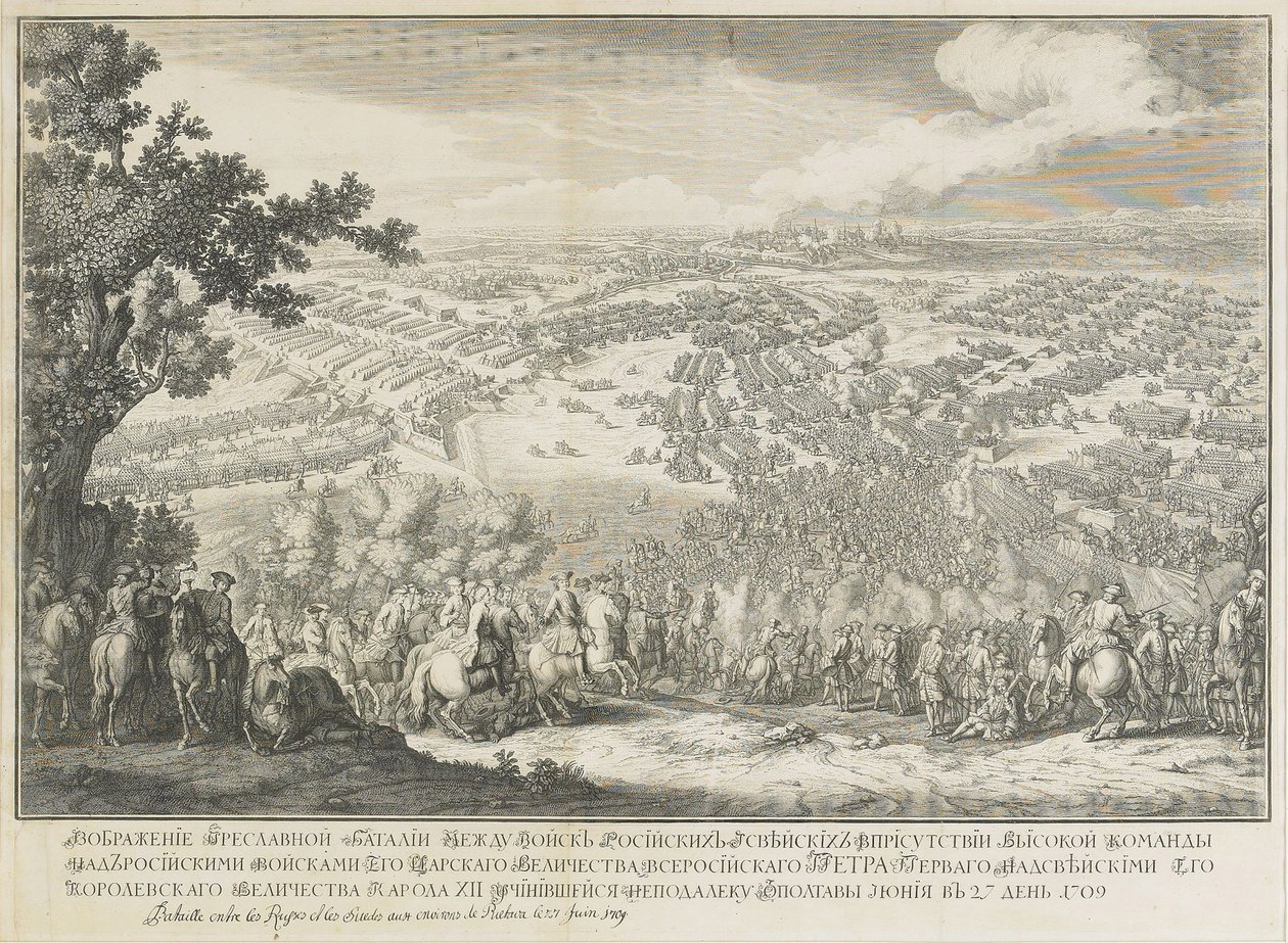 Die Schlacht von Poltawa am 27. Juni 1709 von Nicolas de Larmessin II