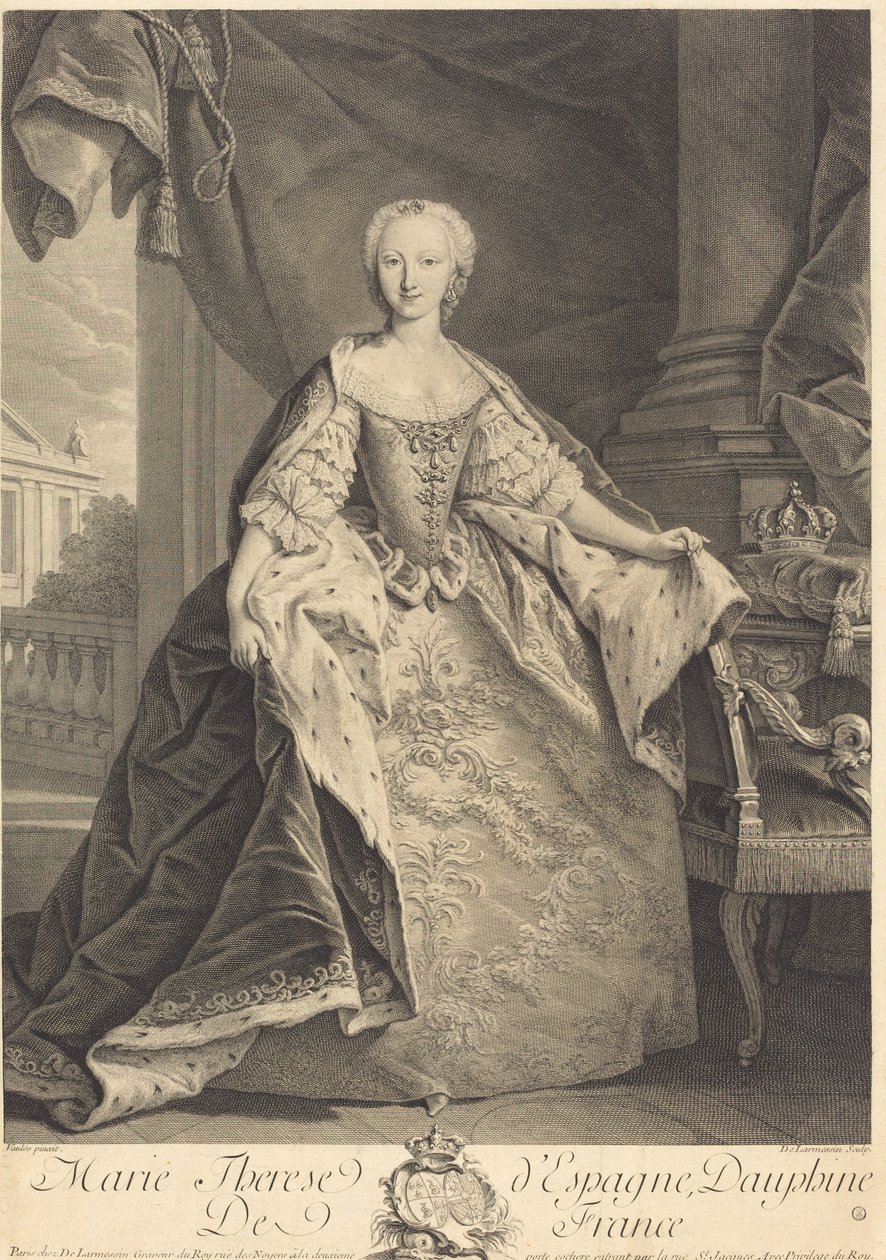 Marie Therese von Spanien, Dauphine von Frankreich von Nicolas de Larmessin IV after Jean Baptiste Van Loo