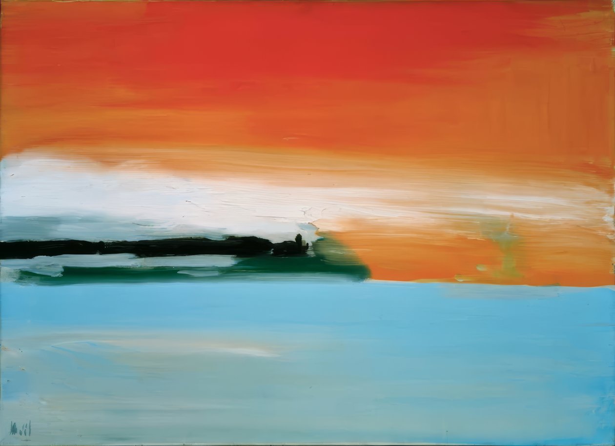 Eisenbahn am Meer, Sonnenuntergang von Nicolas de Staël