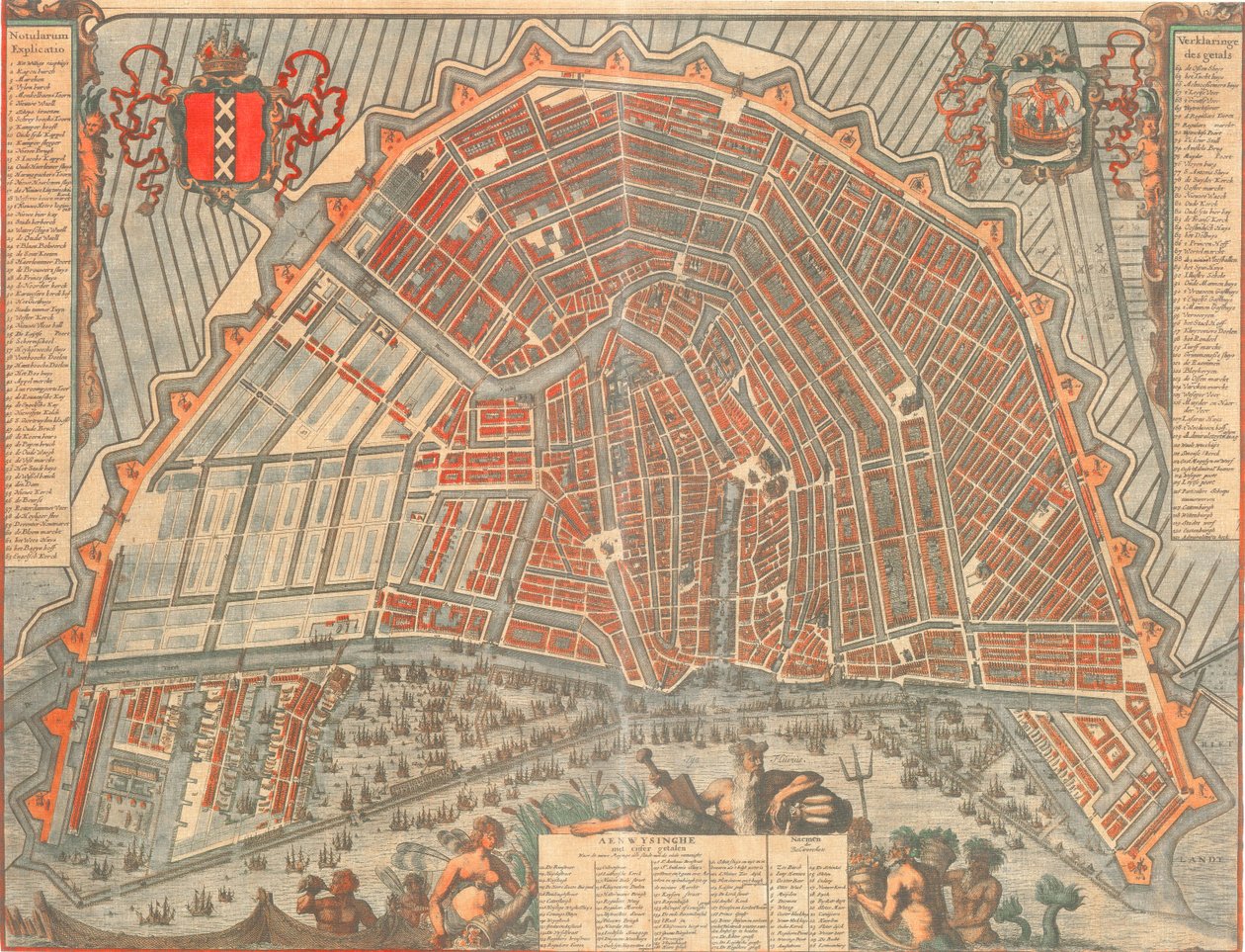 Karte von Amsterdam im Jahr 1692 von Nicolaes Visscher