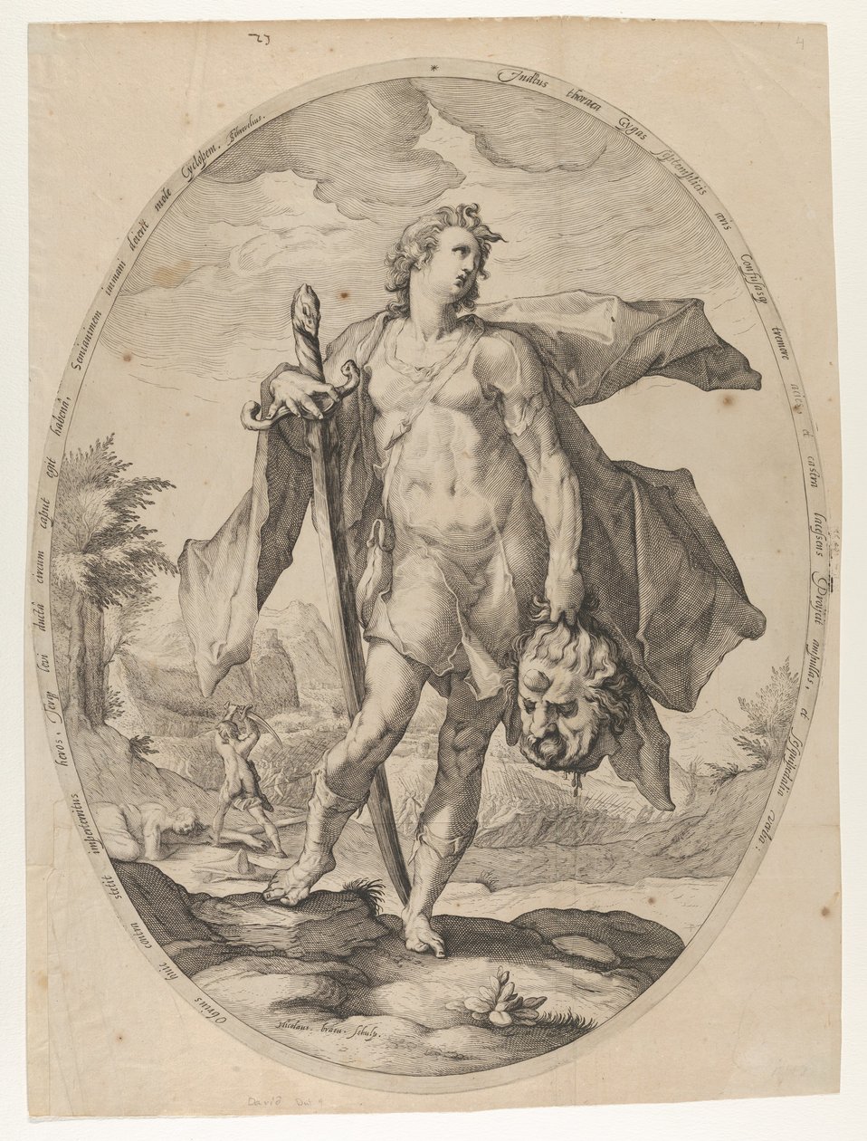 David aus Helden und Heldinnen des Alten Testaments, ca. 1597 von Nicolaus Braeu