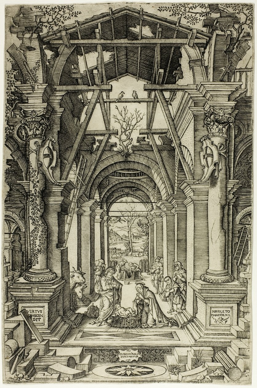 Die Geburt Christi und die Anbetung der Hirten von Nicoletto da Modena