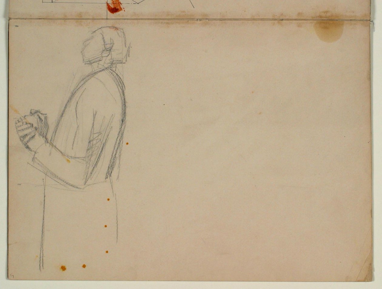 Studie eines stehenden Apostels nach links gewandt, Halbfigur. Zur Himmelfahrt von Niels Larsen Stevns