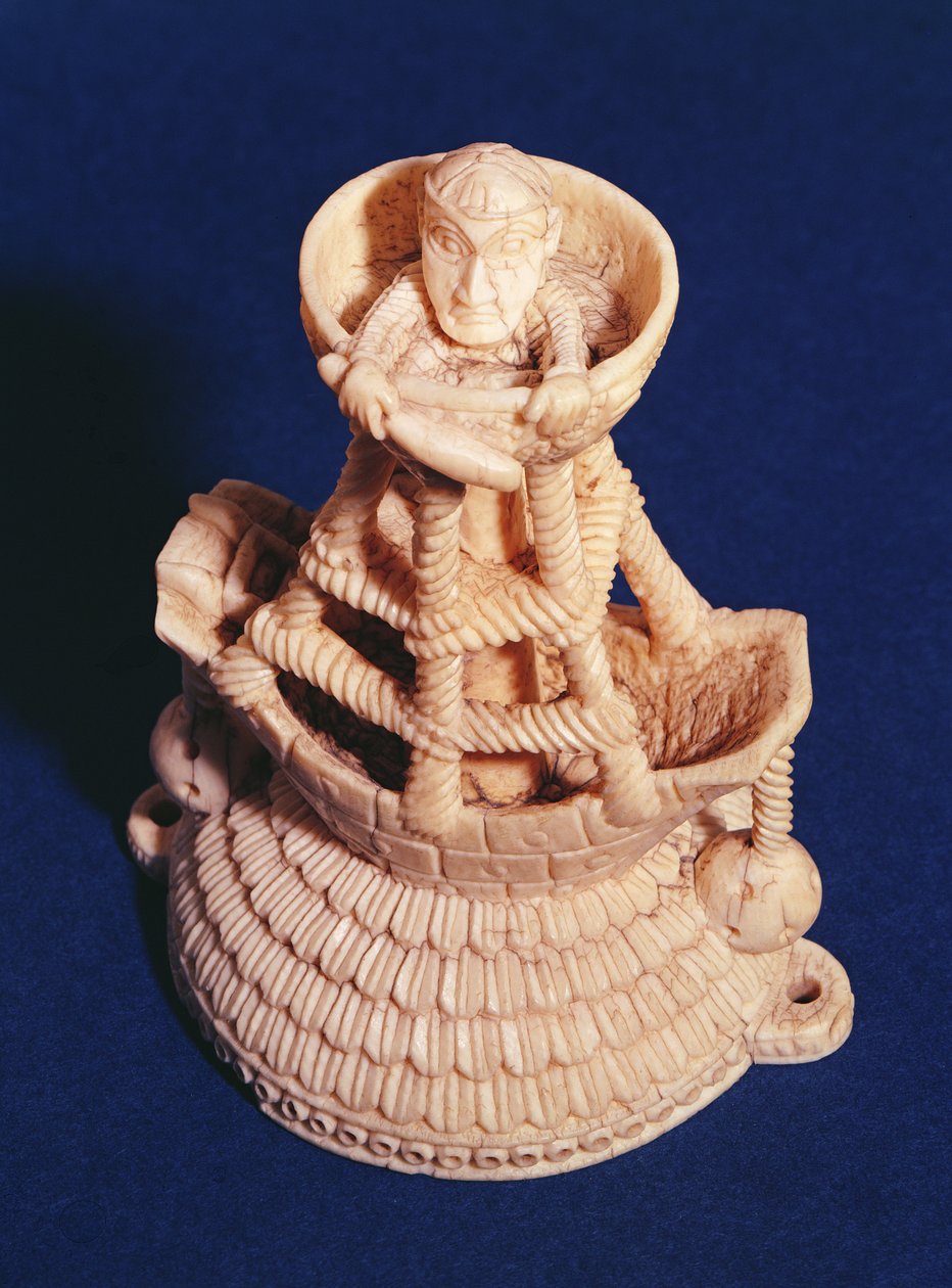 Oberer Teil des Salzfasses vom Meister des Heraldik-Schiffs, Nigeria, Bini-Portugiesisch, ca. 1525-1600 von Nigerian