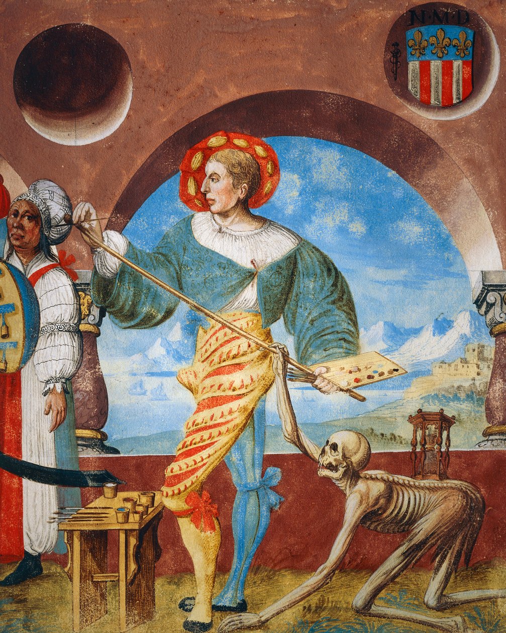 Der Tod zieht den Pinsel vom Maler (Detail) von Niklaus Manuel