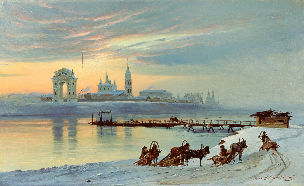 Das Angara-Ufer in Irkutsk, 1886 von Nikolai Florianovich Dobrovolsky