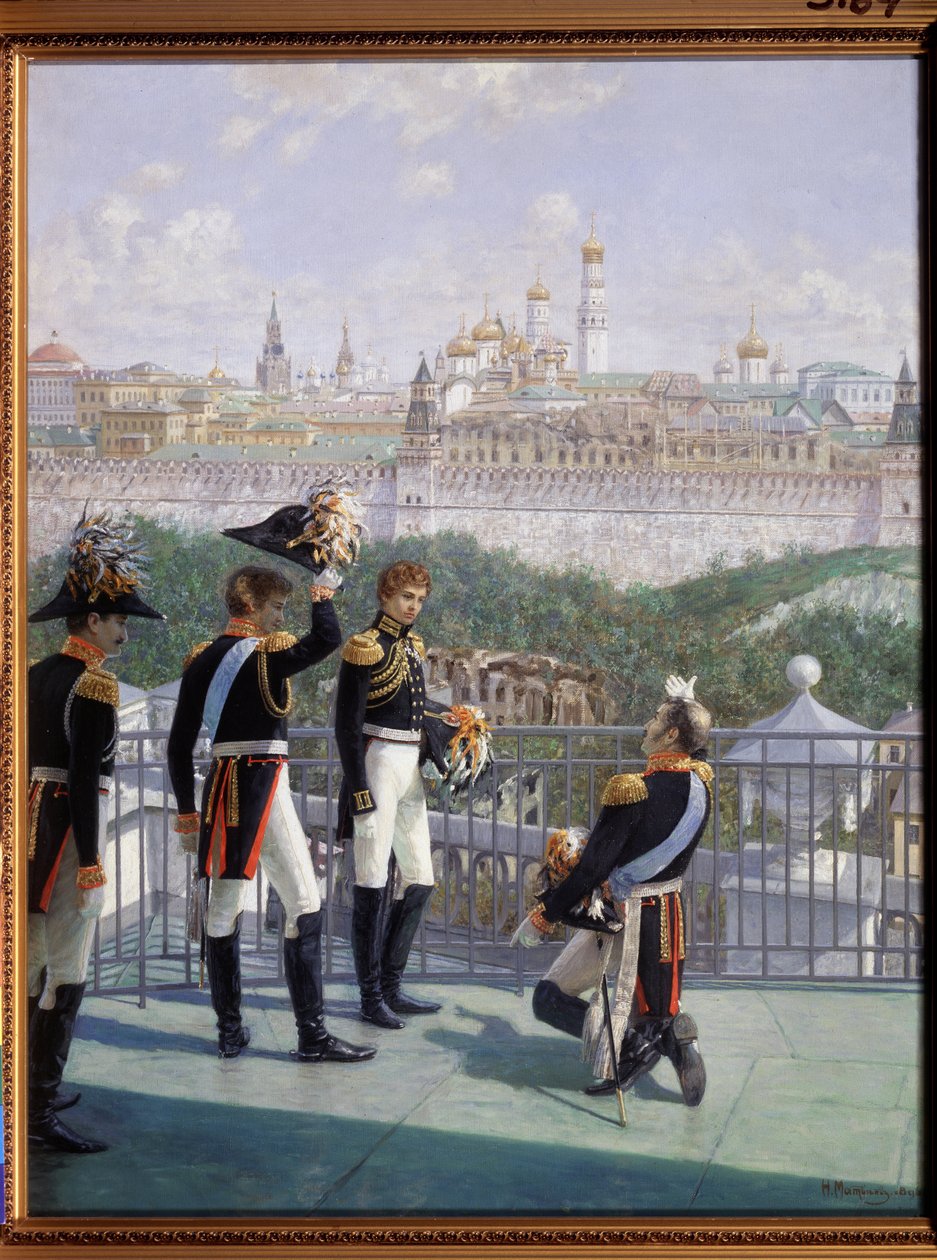 Friedrich Wilhelm III. von Preußen dankt Moskau für die Rettung seines Reiches, 1896 von Nikolai Sergeyevich Matveyev