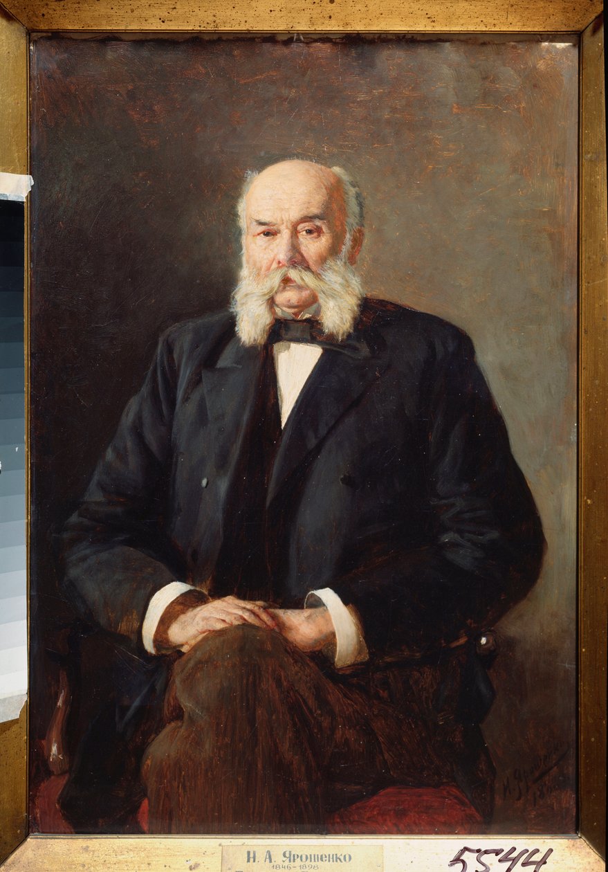 Porträt des Schriftstellers Iwan Gontscharow (1812-1891). Gemälde von Nikolai Alexandrowitsch Jaroschenko (1846-1898) von Nikolai Aleksandrovich Yaroshenko