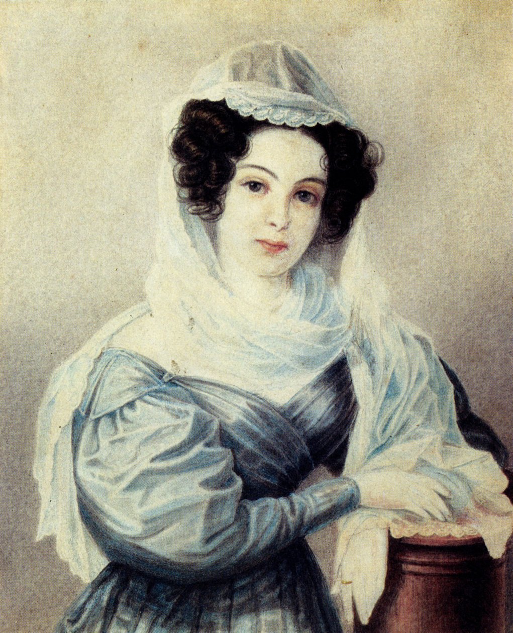 Porträt von Camilla Ivasheva Le Dantieau 1808-1839, Ehefrau des Dekabristen Vasily Ivashev, 1834 von Nikolai Alexandrovich Bestuzhev