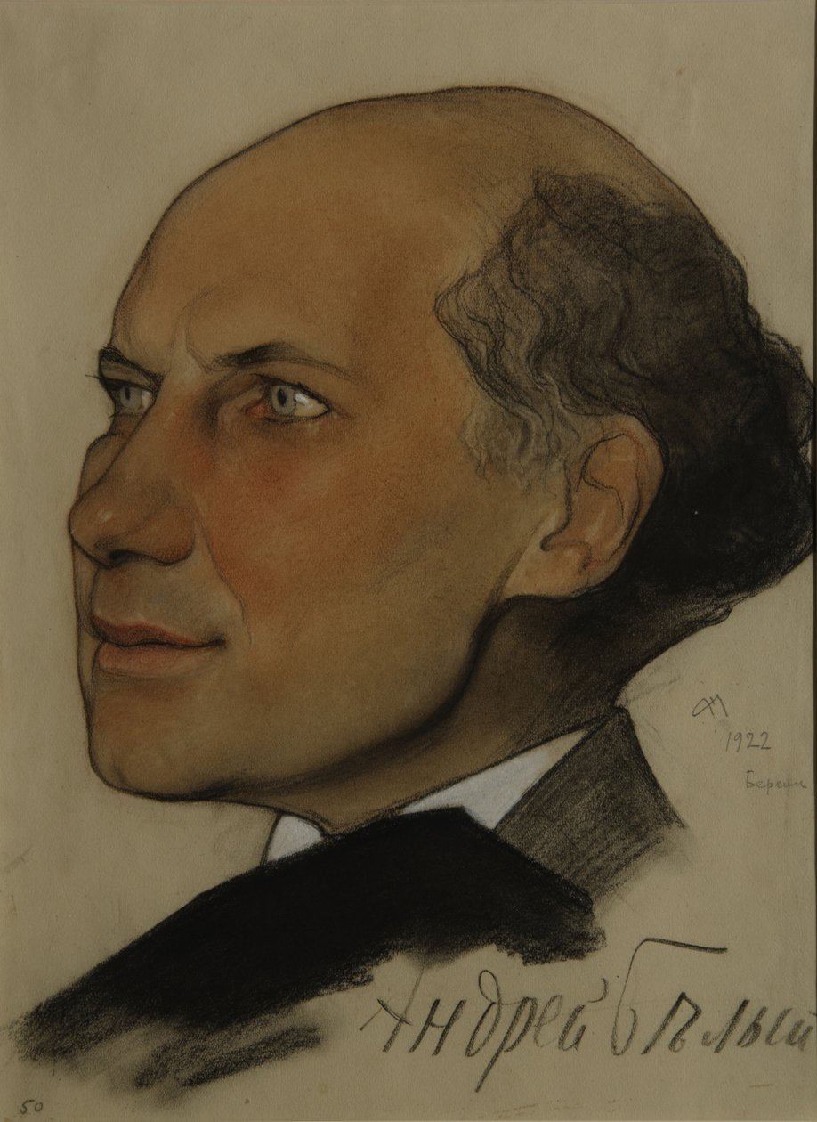 Porträt des Dichters Andrei Bely 1880-1934, 1922 von Nikolai Andreevich Andreev