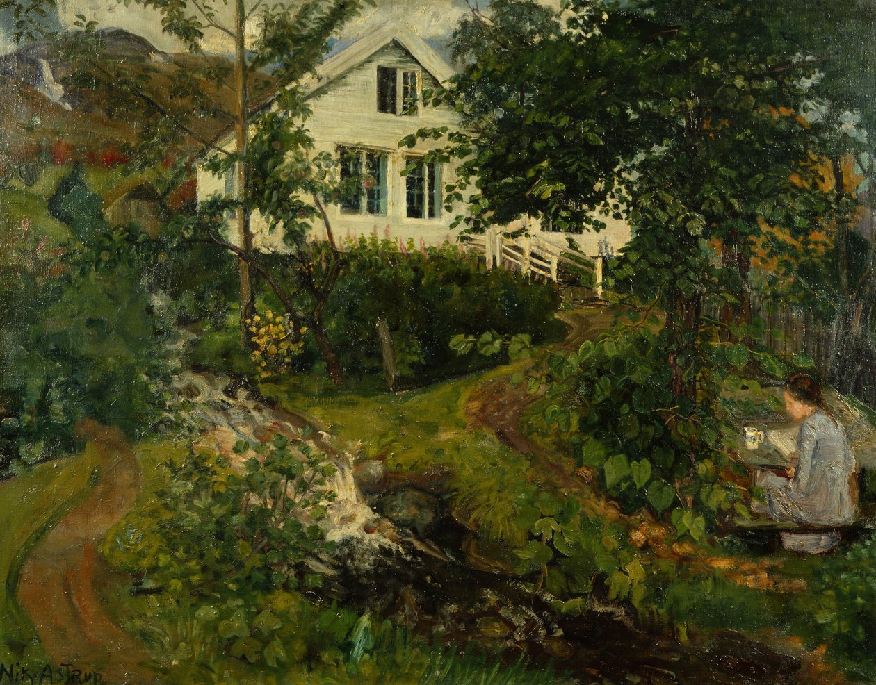 Das alte Pfarrhaus, vor 1908 von Nikolai Astrup