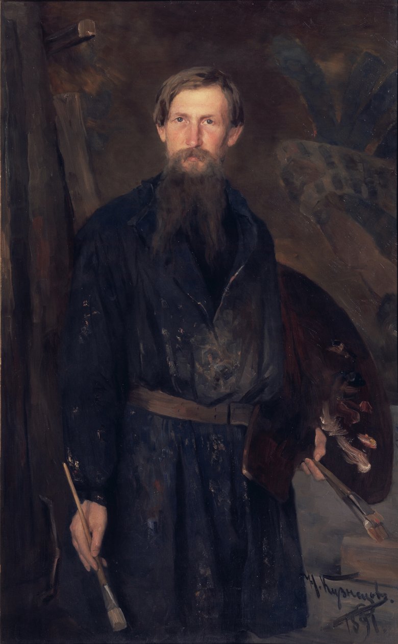 Porträt des Künstlers Viktor Vasnetsov von Nikolai Dmitrievich Kuznetsov