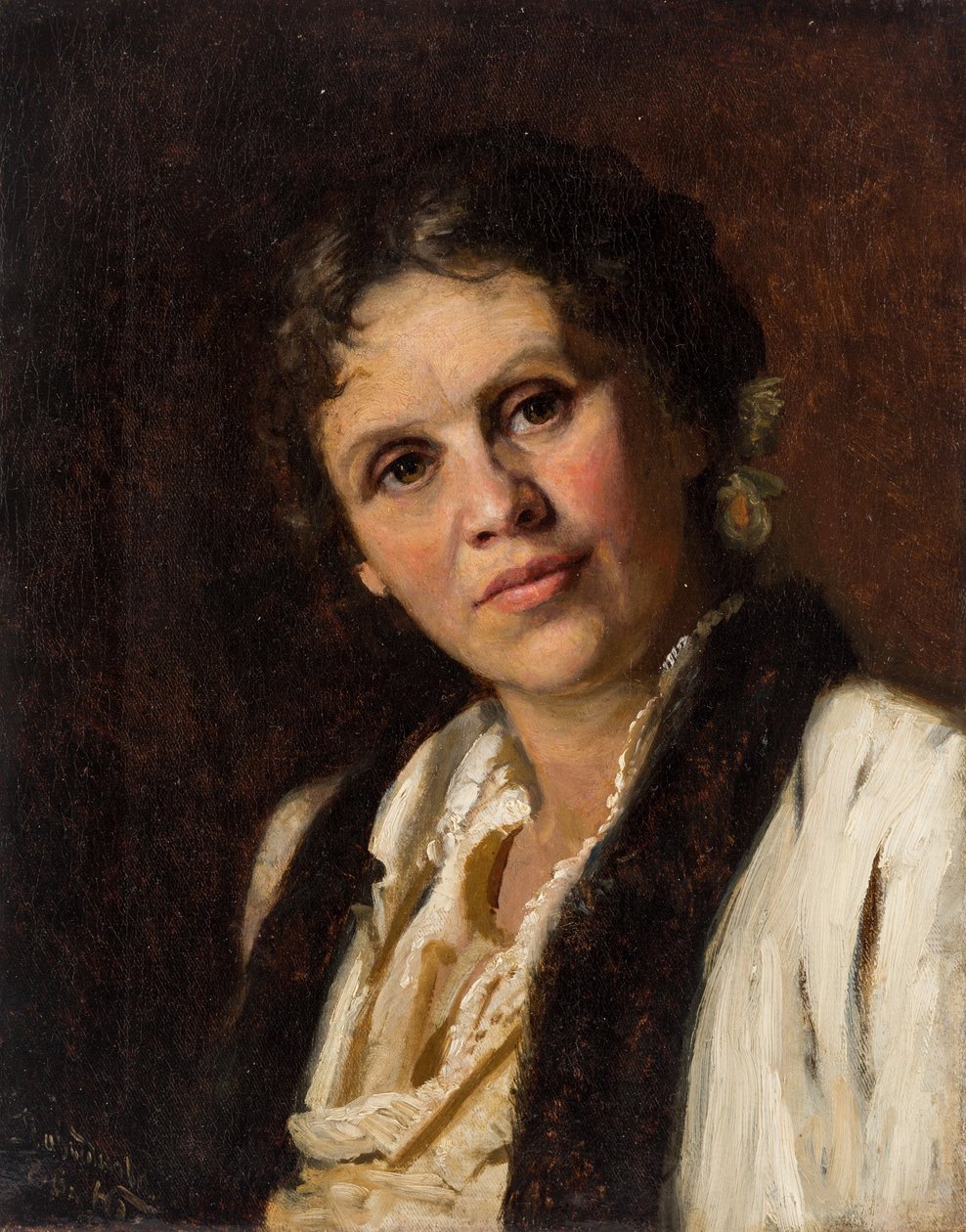 Porträt von Sophia Kuvshinnikova (1847-1907) von Nikolai Nikolaevich Bazhin