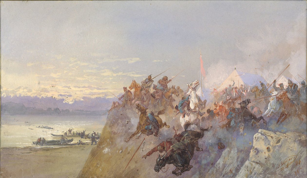 Die letzte Niederlage der Truppen von Khan Kuchum. 1598, 1891 von Nikolai Nikolayevich Karasin