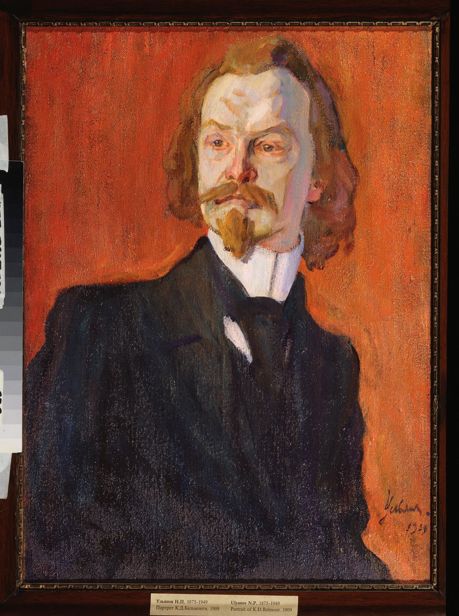 Porträt des Dichters Konstantin Balmont von Nikolai Pavlovich Ulyanov