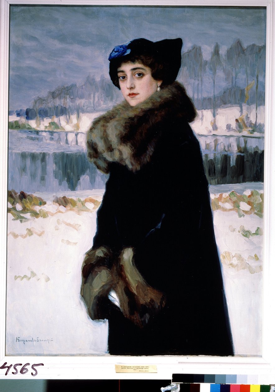 Porträt der Ballerina Ljudmila Mesaksudi Barash. Gemälde von Nikolai Petrowitsch Bogdanow-Belski (1868-1945) von Nikolai Petrovich Bogdanov Belsky