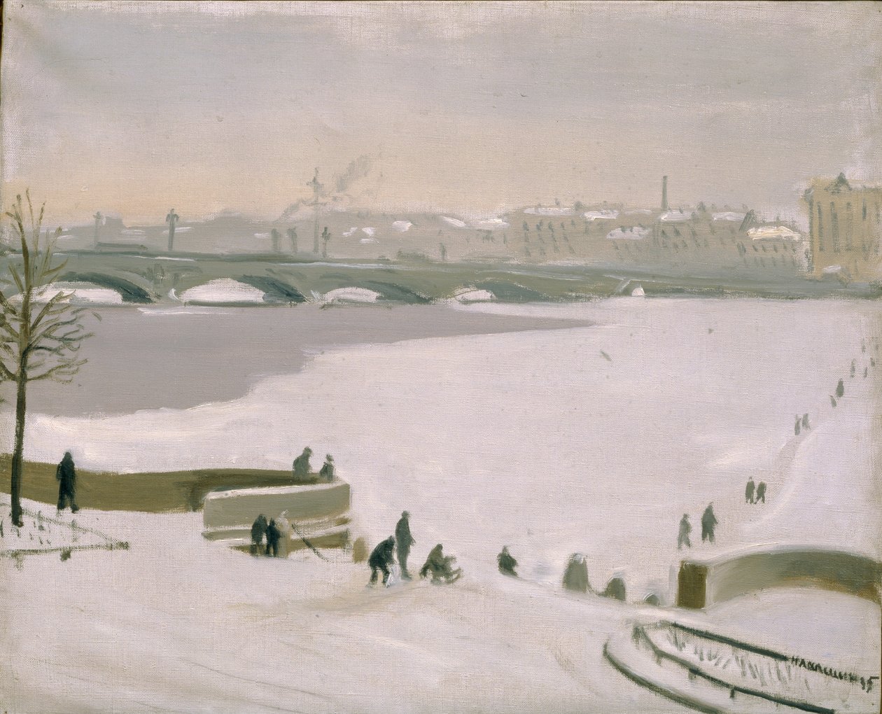 Überquerung des gefrorenen Flusses Newa, 1935 von Nikolay Fyodorovich Lapshin