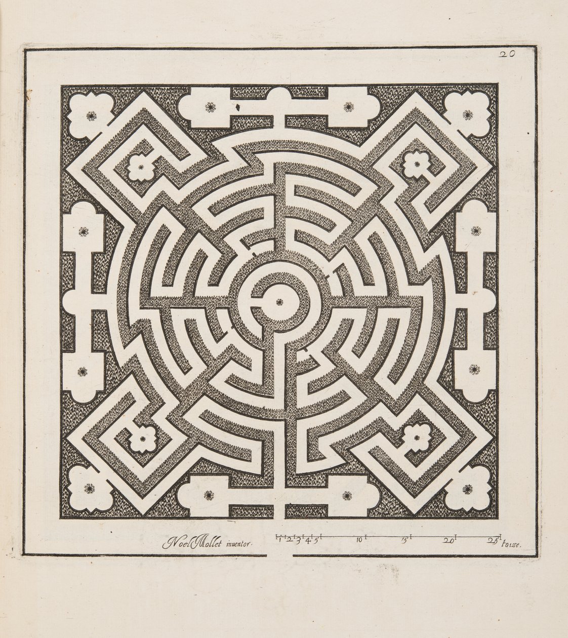Entwurf für Parterre, aus Theatre des Plans et Jardinages von Noel Mollet